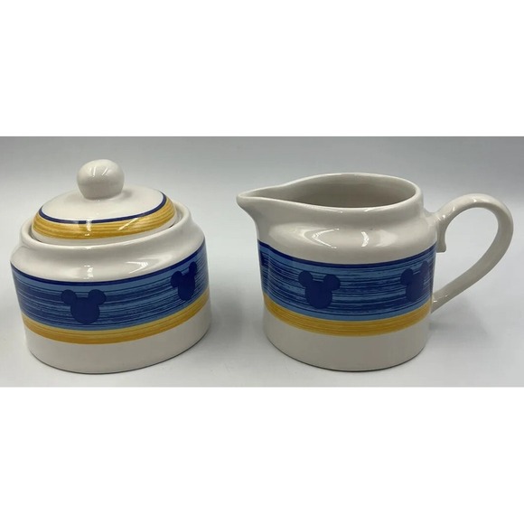 Disney Other - Vintage Disney Mickey Mouse Through the Years Stoneware Sugar Creamer Set